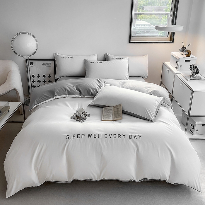 91家纺网 家纺一手货源 找家纺 （总）啊雅家居 2026新款双拼绣花四季款磨毛三件套四件套床单款床笠款