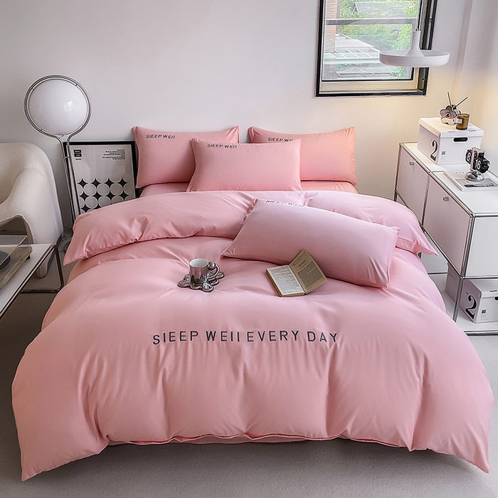 91家纺网 家纺一手货源 找家纺 （总）啊雅家居 2026新款双拼绣花四季款磨毛三件套四件套床单款床笠款