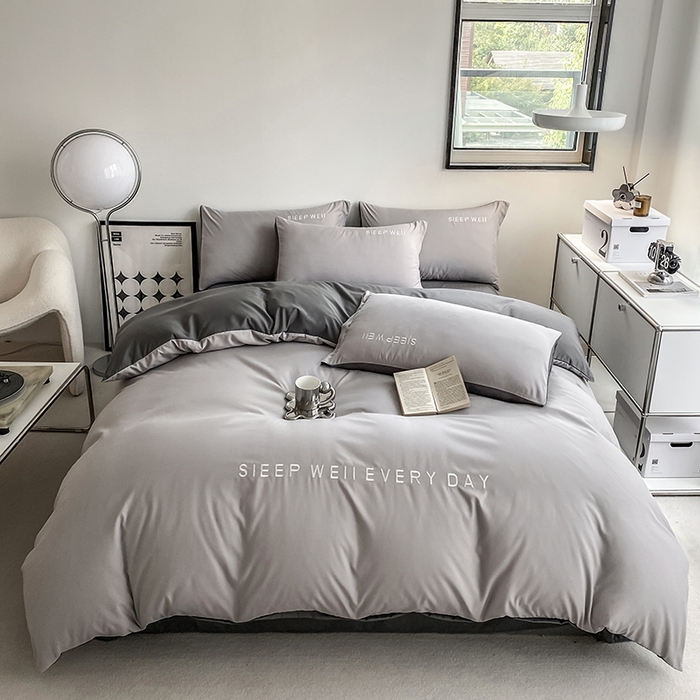 91家纺网 家纺一手货源 找家纺 （总）啊雅家居 2026新款双拼绣花四季款磨毛三件套四件套床单款床笠款