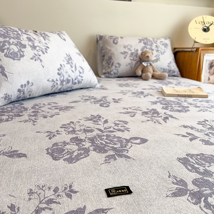 91家纺网 家纺一手货源 找家纺 芃成家纺 2026春夏新款全棉纯棉加厚老粗布单床单床单单件床单三件套 水墨花香