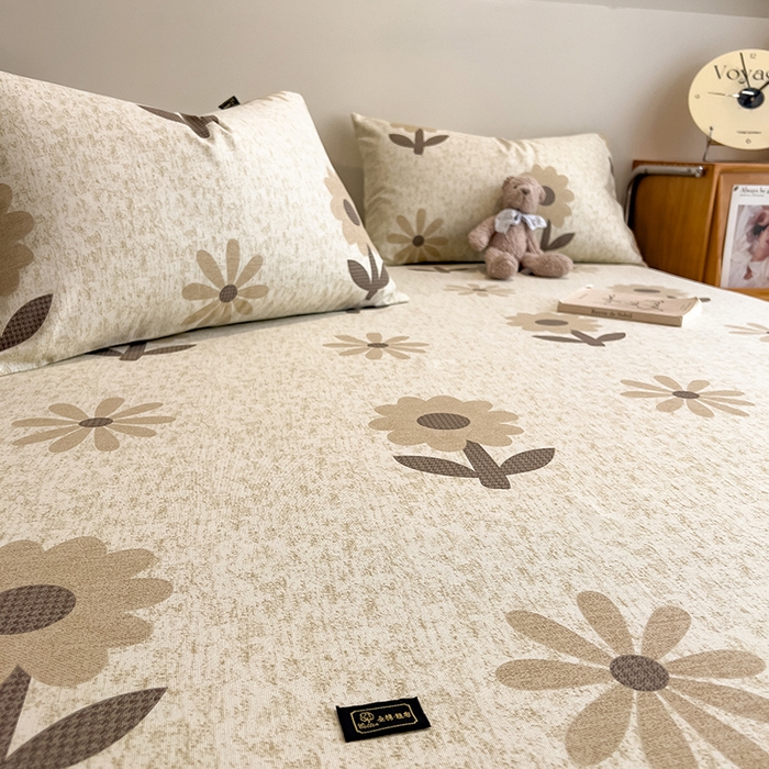 91家纺网 家纺一手货源 找家纺 芃成家纺 2026春夏新款全棉纯棉加厚老粗布单床单床单单件床单三件套 太阳花