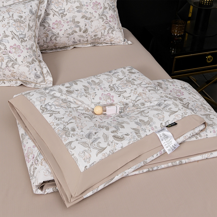 91家纺网 家纺一手货源 找家纺 千嘻汇 2026新款水洗天丝真丝夏被四件套夏凉被空调被 凯西亚