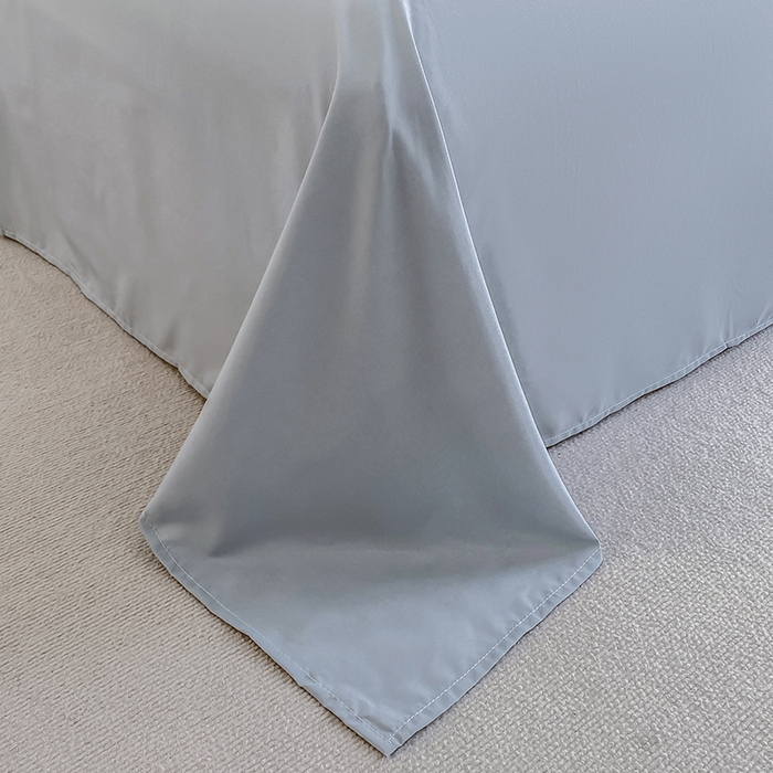 91家纺网 家纺一手货源 找家纺 啊雅家居 2026新款双拼绣花四季款磨毛三件套四件套床单款床笠款 奶兰灰