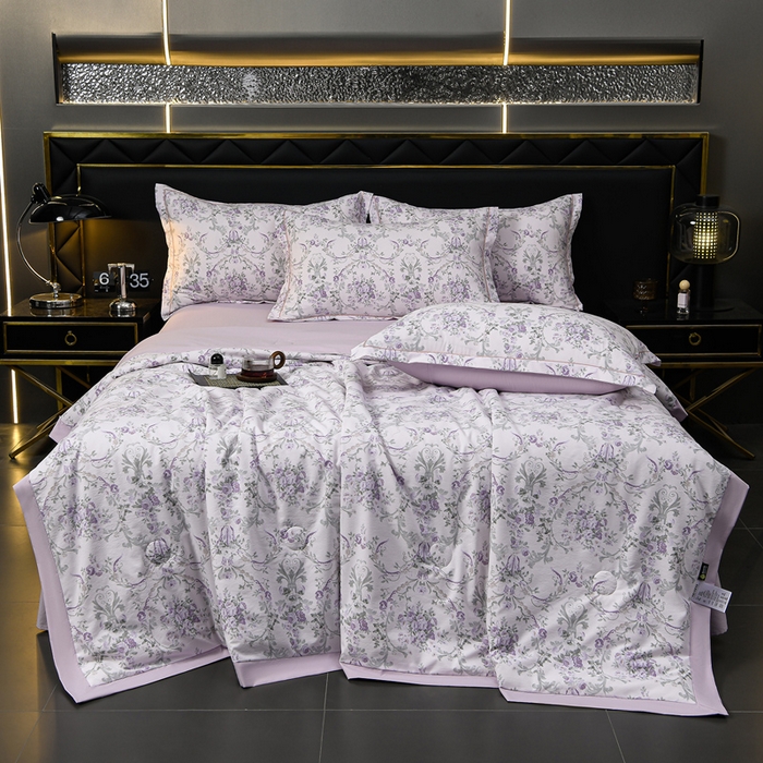 千嘻汇 2026新款水洗天丝真丝夏被四件套夏凉被空调被 罗漫紫