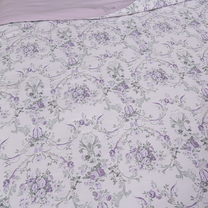 91家纺网 家纺一手货源 找家纺 千嘻汇 2026新款水洗天丝真丝夏被四件套夏凉被空调被 罗漫紫