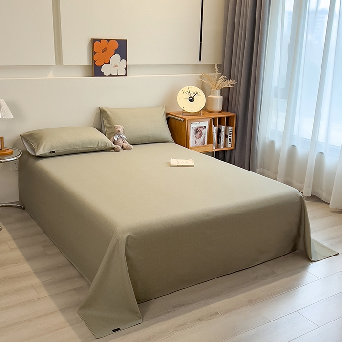 91家纺网 家纺一手货源 找家纺 芃成家纺 2026春夏新款全棉纯棉加厚老粗布单床单床单单件床单三件套 雾青