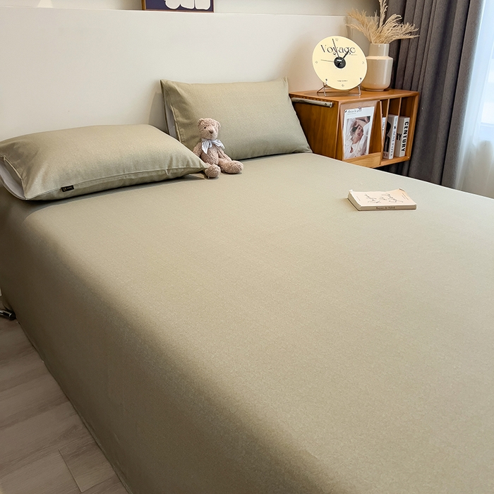 91家纺网 家纺一手货源 找家纺 芃成家纺 2026春夏新款全棉纯棉加厚老粗布单床单床单单件床单三件套 雾青