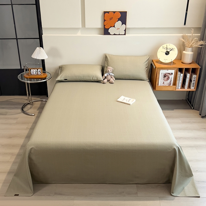 91家纺网 家纺一手货源 找家纺 芃成家纺 2026春夏新款全棉纯棉加厚老粗布单床单床单单件床单三件套 雾青