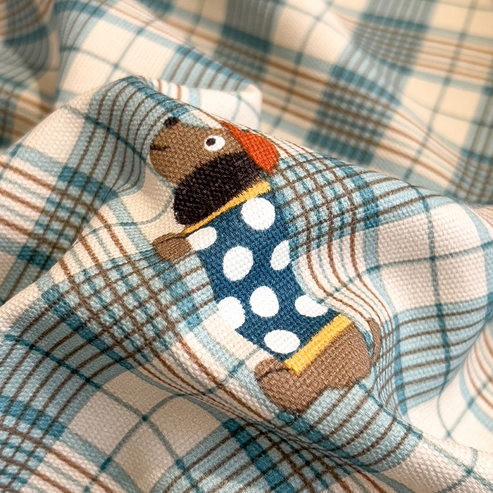 91家纺网 家纺一手货源 找家纺 芃成家纺 2026春夏新款全棉纯棉加厚老粗布单床单床单单件床单三件套 小格波点狗