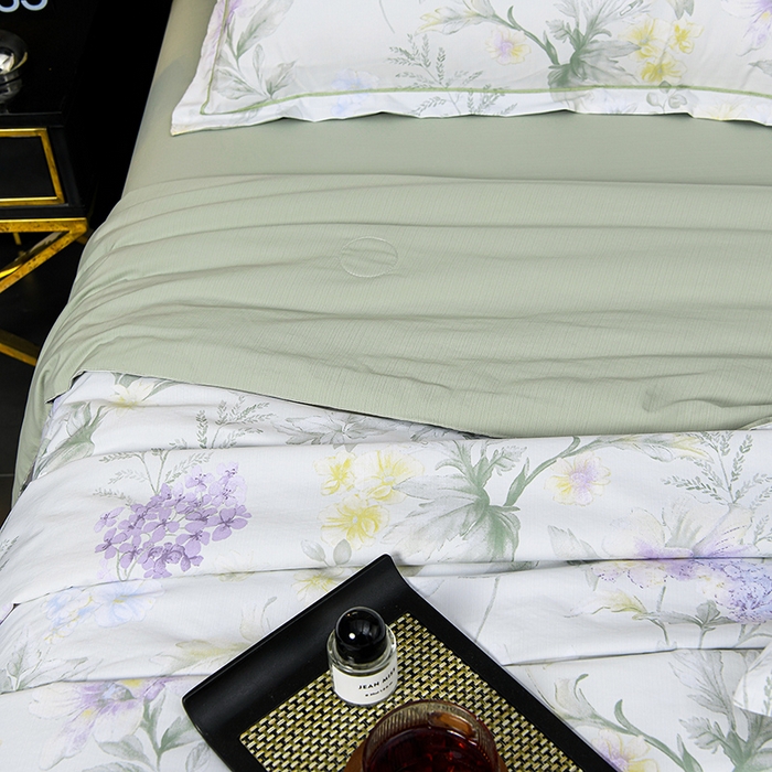 91家纺网 家纺一手货源 找家纺 千嘻汇 2026新款水洗天丝真丝夏被四件套夏凉被空调被 绿野