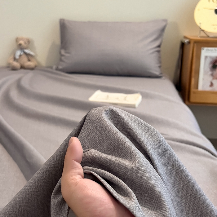91家纺网 家纺一手货源 找家纺 芃成家纺 2026春夏新款全棉纯棉加厚老粗布单床单床单单件床单三件套 云灰