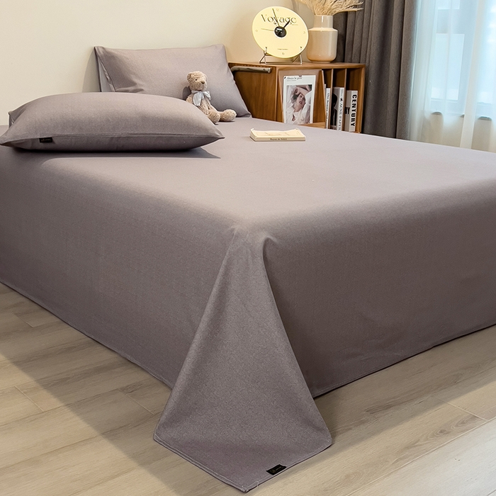 91家纺网 家纺一手货源 找家纺 芃成家纺 2026春夏新款全棉纯棉加厚老粗布单床单床单单件床单三件套 云灰