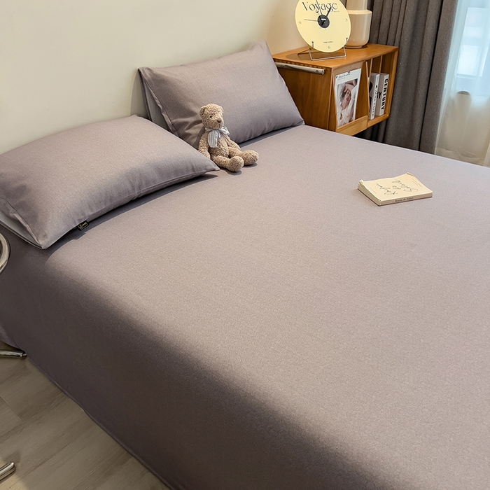 91家纺网 家纺一手货源 找家纺 芃成家纺 2026春夏新款全棉纯棉加厚老粗布单床单床单单件床单三件套 云灰