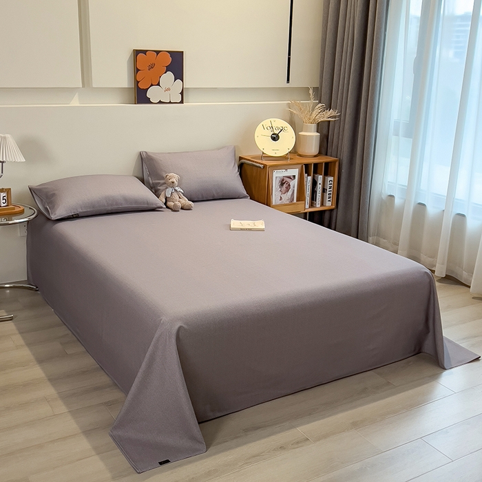 91家纺网 家纺一手货源 找家纺 芃成家纺 2026春夏新款全棉纯棉加厚老粗布单床单床单单件床单三件套 云灰