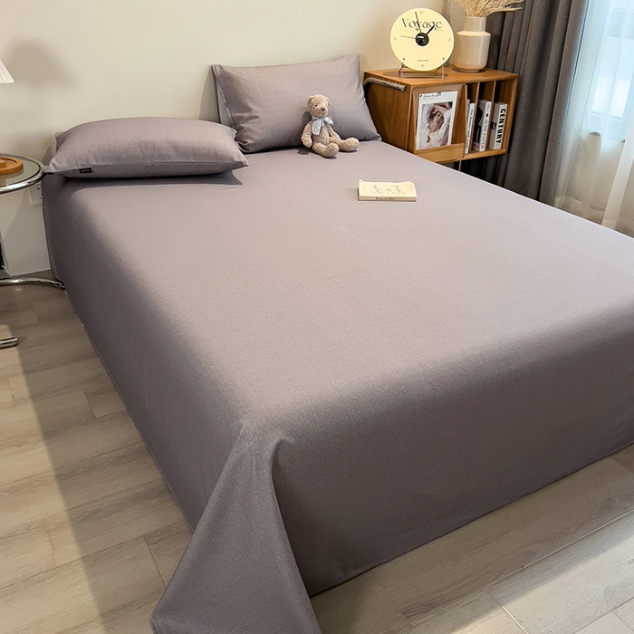 91家纺网 家纺一手货源 找家纺 芃成家纺 2026春夏新款全棉纯棉加厚老粗布单床单床单单件床单三件套 云灰