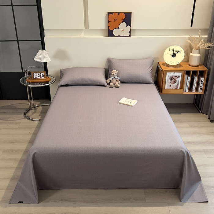 91家纺网 家纺一手货源 找家纺 芃成家纺 2026春夏新款全棉纯棉加厚老粗布单床单床单单件床单三件套 云灰