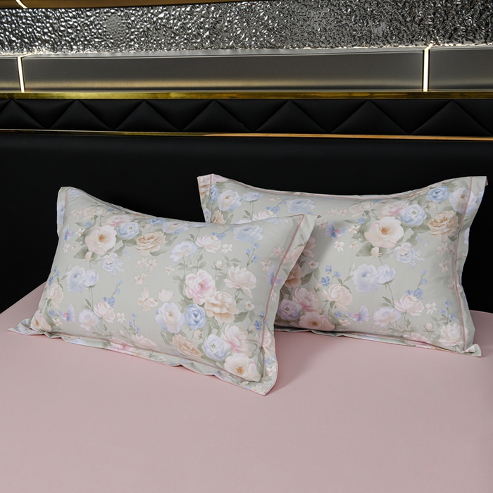 91家纺网 家纺一手货源 找家纺 千嘻汇 2026新款水洗天丝真丝夏被四件套夏凉被空调被 莫奈花园绿