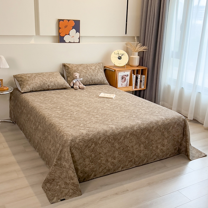 91家纺网 家纺一手货源 找家纺 芃成家纺 2026春夏新款全棉纯棉加厚老粗布单床单床单单件床单三件套 云栖影