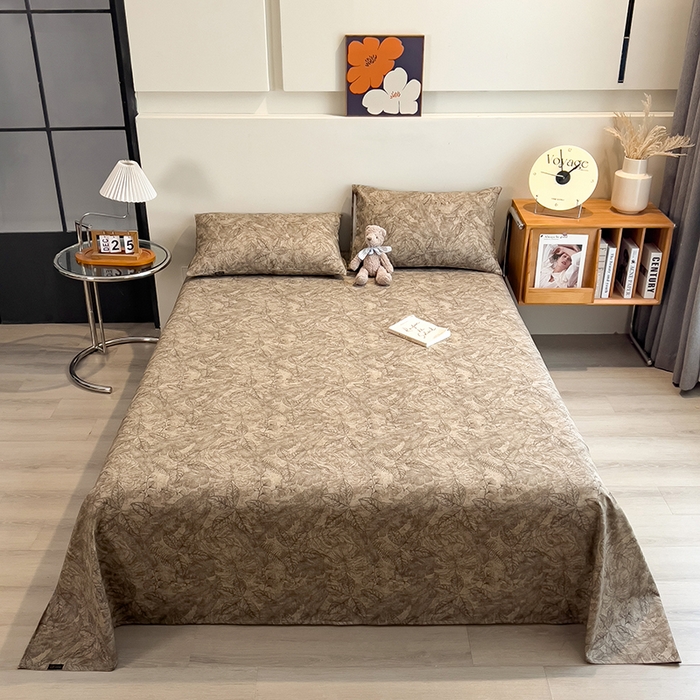 91家纺网 家纺一手货源 找家纺 芃成家纺 2026春夏新款全棉纯棉加厚老粗布单床单床单单件床单三件套 云栖影