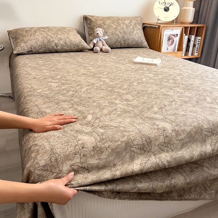 91家纺网 家纺一手货源 找家纺 芃成家纺 2026春夏新款全棉纯棉加厚老粗布单床单床单单件床单三件套 云栖影