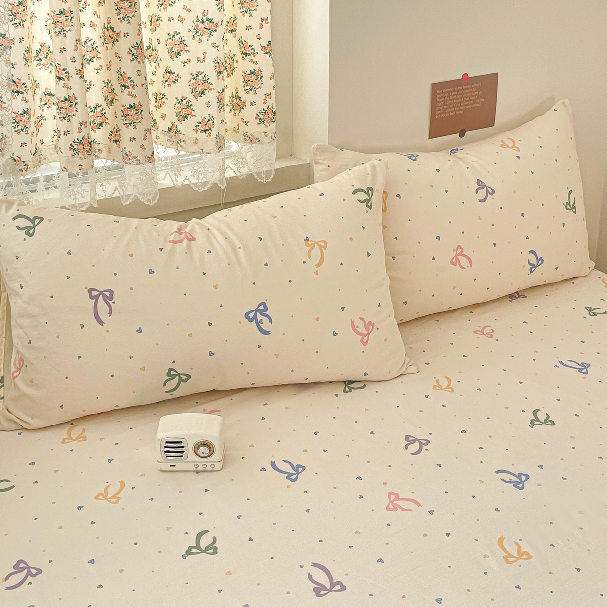 91家纺网 家纺一手货源 找家纺 纽缦家纺 2026春夏新款A类水洗棉四件套 星梦蝶结