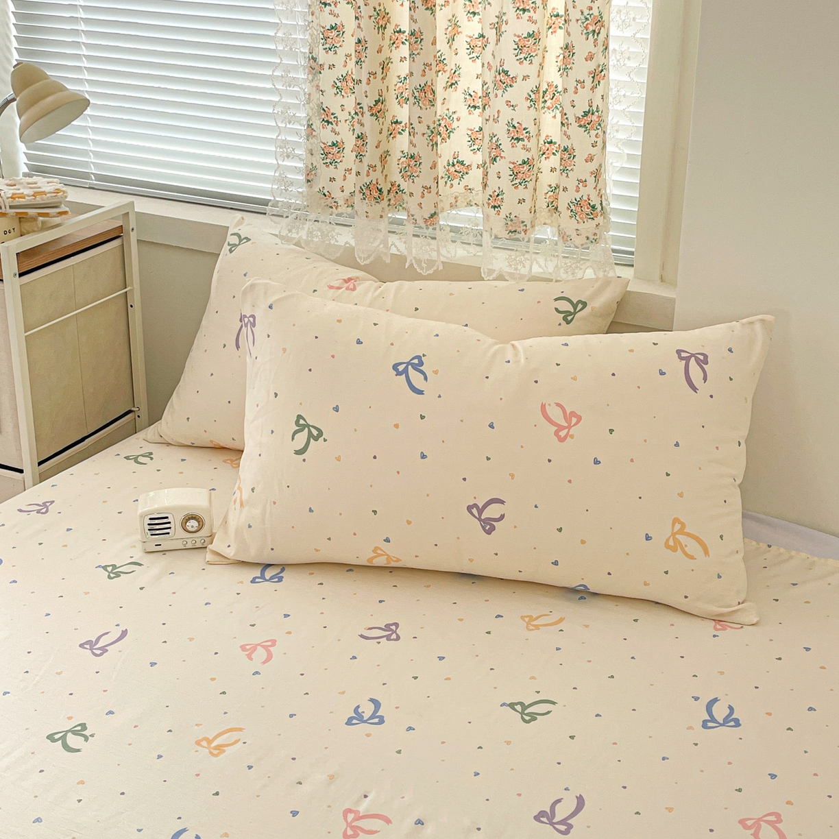 91家纺网 家纺一手货源 找家纺 纽缦家纺 2026春夏新款A类水洗棉四件套 星梦蝶结