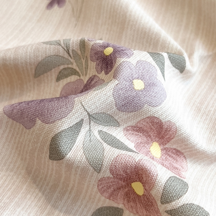 91家纺网 家纺一手货源 找家纺 芃成家纺 2026春夏新款全棉纯棉加厚老粗布单床单床单单件床单三件套 紫韵花境