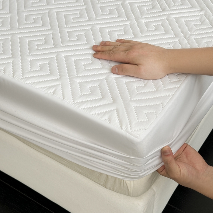 91家纺网 家纺一手货源 找家纺 （总）慕克斯家纺 2026新款防水回字格床笠-慕克斯