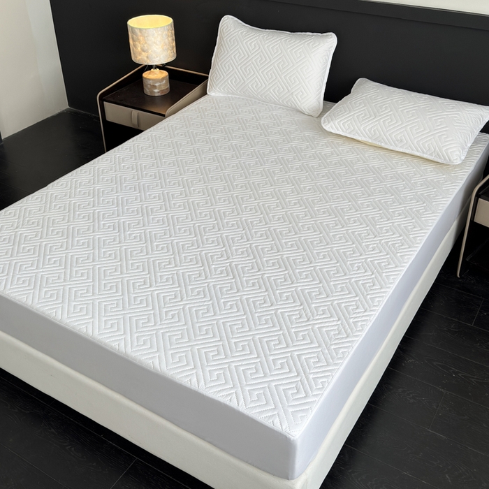 91家纺网 家纺一手货源 找家纺 （总）慕克斯家纺 2026新款防水回字格床笠-慕克斯