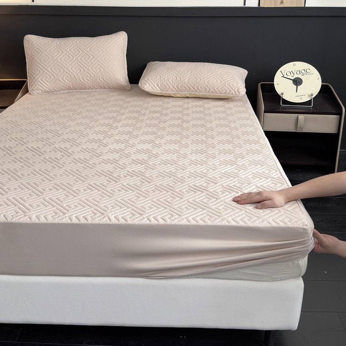 91家纺网 家纺一手货源 找家纺 （总）慕克斯家纺 2026新款防水回字格床笠-慕克斯