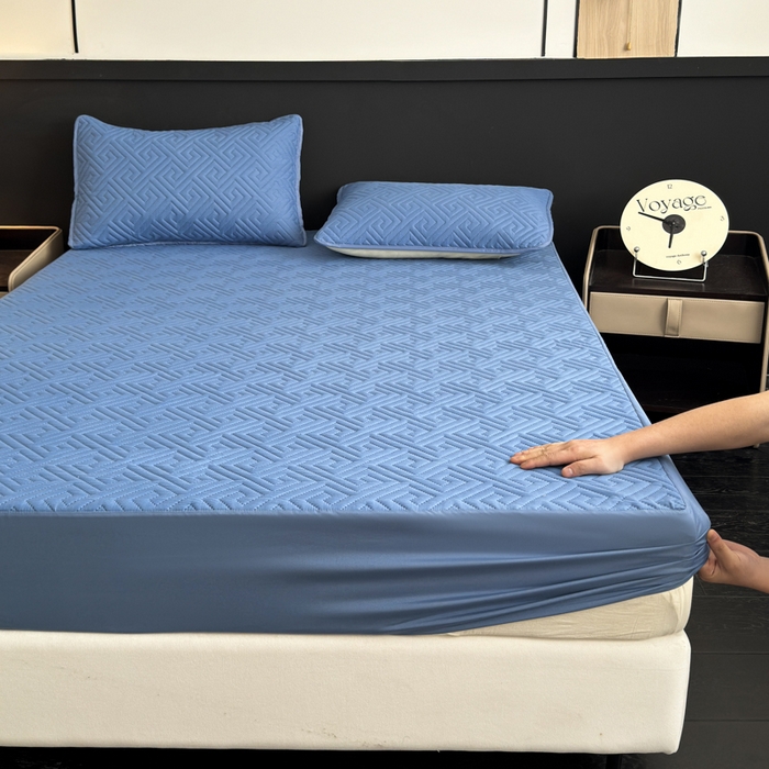 91家纺网 家纺一手货源 找家纺 （总）慕克斯家纺 2026新款防水回字格床笠-慕克斯