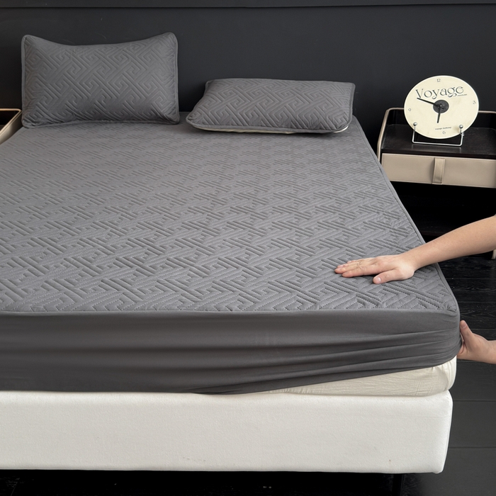 91家纺网 家纺一手货源 找家纺 （总）慕克斯家纺 2026新款防水回字格床笠-慕克斯