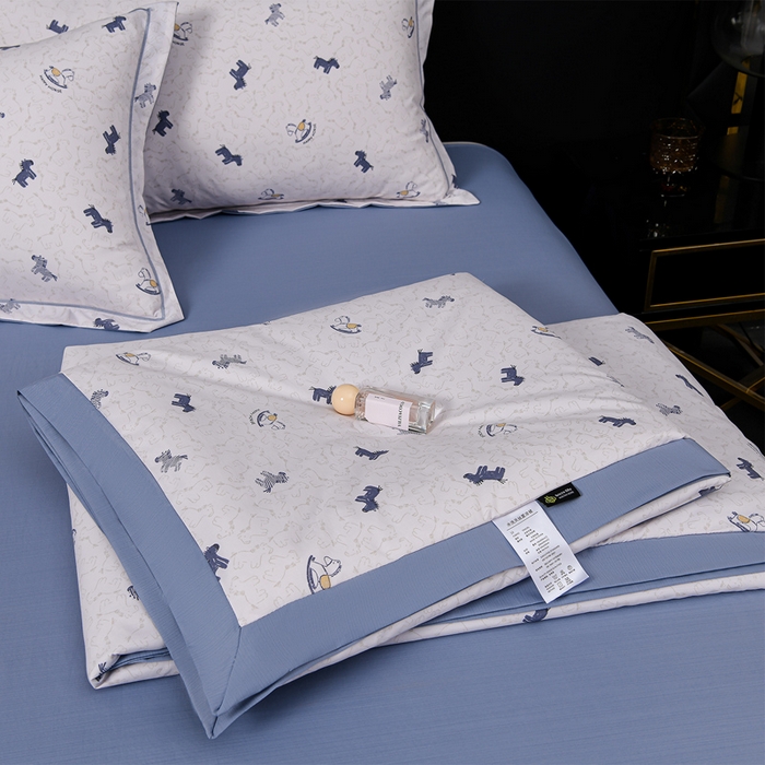 91家纺网 家纺一手货源 找家纺 千嘻汇 2026新款水洗天丝真丝夏被四件套夏凉被空调被 木马