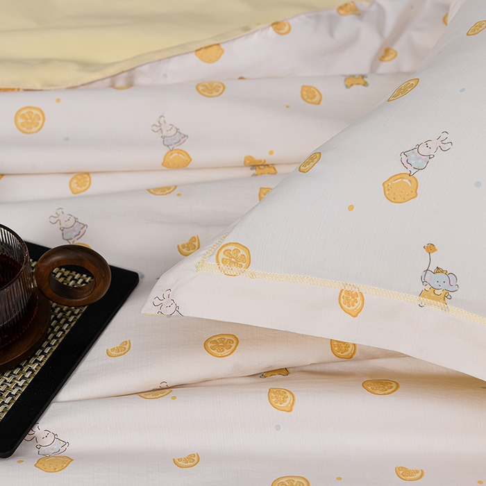 91家纺网 家纺一手货源 找家纺 千嘻汇 2026新款水洗天丝真丝夏被四件套夏凉被空调被 柠檬