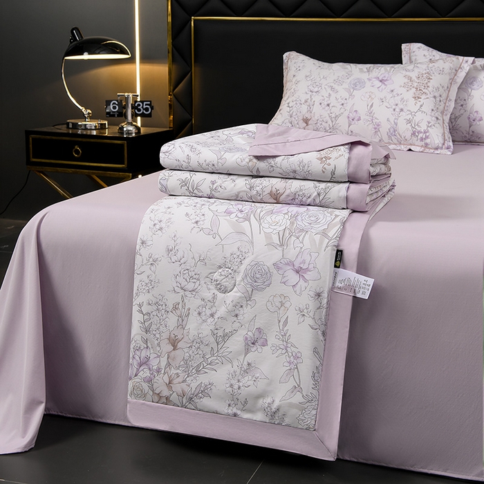 91家纺网 家纺一手货源 找家纺 千嘻汇 2026新款水洗天丝真丝夏被四件套夏凉被空调被 盛夏