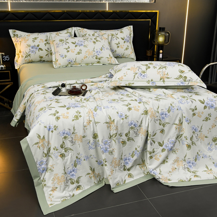 91家纺网 家纺一手货源 找家纺 千嘻汇 2026新款水洗天丝真丝夏被四件套夏凉被空调被 松香