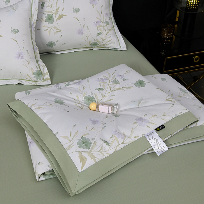 91家纺网 家纺一手货源 找家纺 千嘻汇 2026新款水洗天丝真丝夏被四件套夏凉被空调被 温岚绿