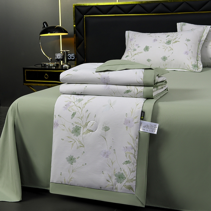 91家纺网 家纺一手货源 找家纺 千嘻汇 2026新款水洗天丝真丝夏被四件套夏凉被空调被 温岚绿