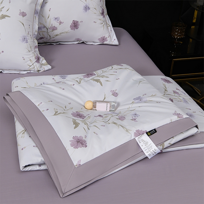 91家纺网 家纺一手货源 找家纺 千嘻汇 2026新款水洗天丝真丝夏被四件套夏凉被空调被 温岚紫