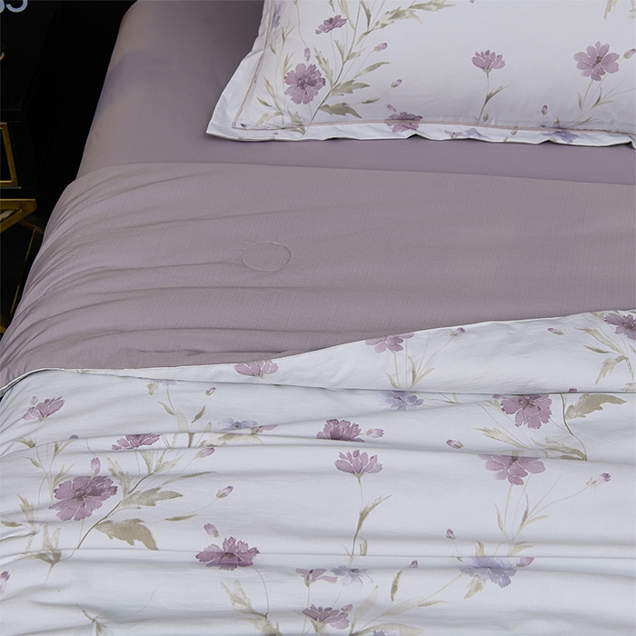 91家纺网 家纺一手货源 找家纺 千嘻汇 2026新款水洗天丝真丝夏被四件套夏凉被空调被 温岚紫