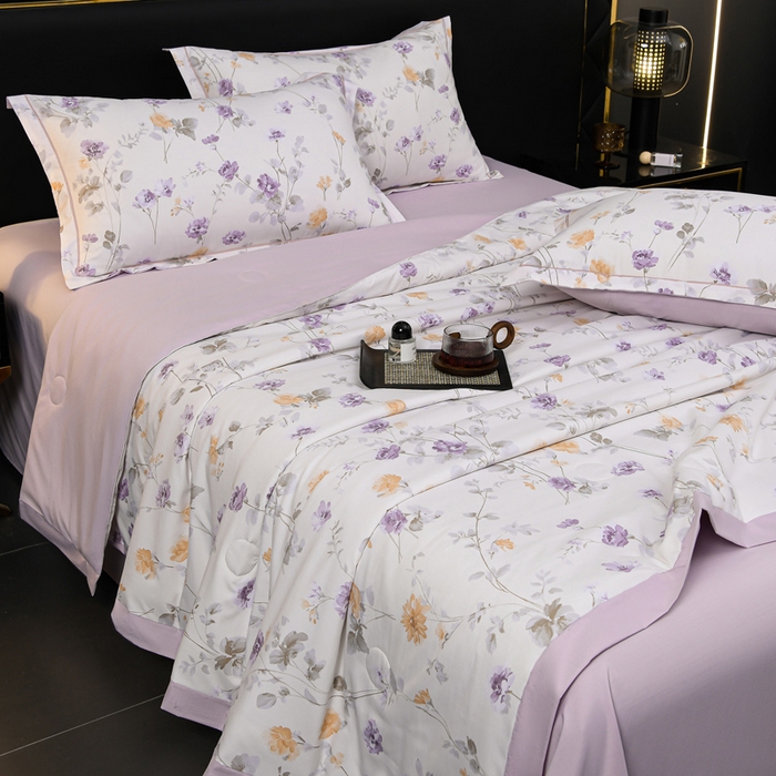 91家纺网 家纺一手货源 找家纺 千嘻汇 2026新款水洗天丝真丝夏被四件套夏凉被空调被 雅枝