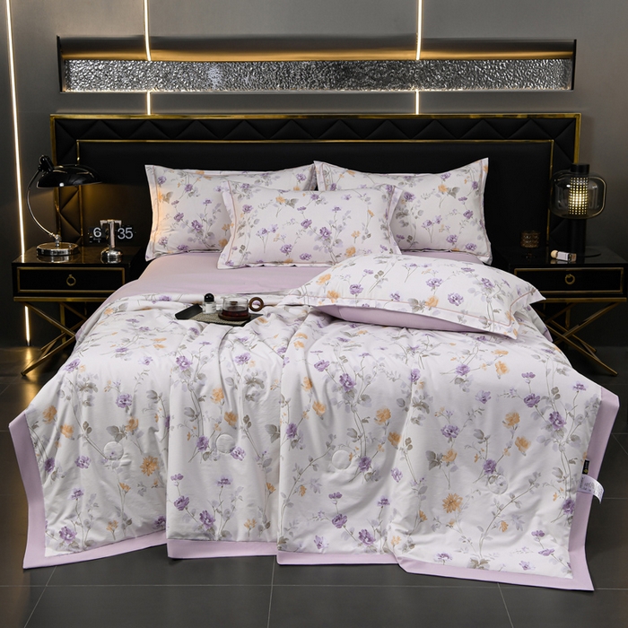 千嘻汇 2026新款水洗天丝真丝夏被四件套夏凉被空调被 雅枝