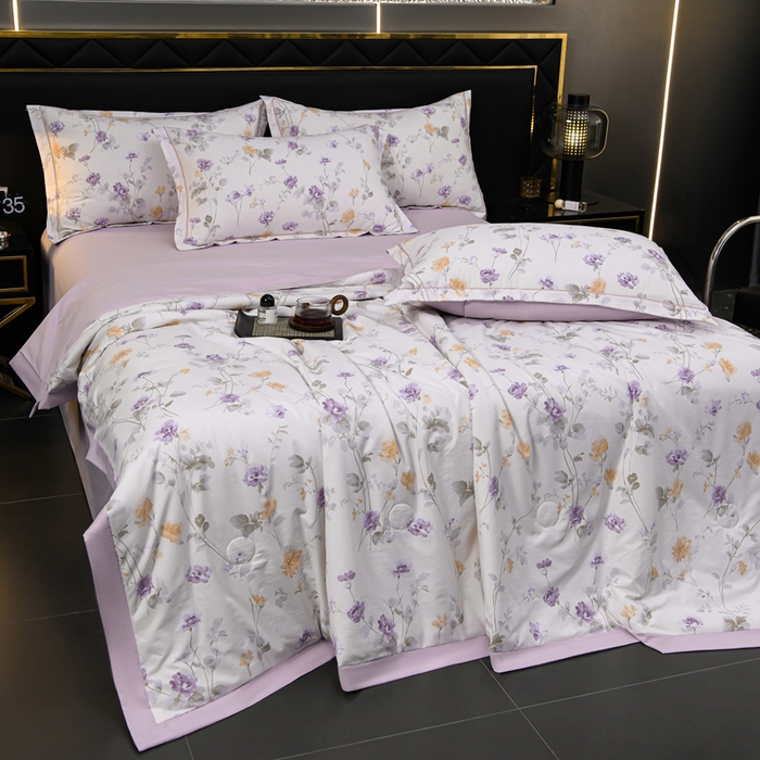 91家纺网 家纺一手货源 找家纺 千嘻汇 2026新款水洗天丝真丝夏被四件套夏凉被空调被 雅枝