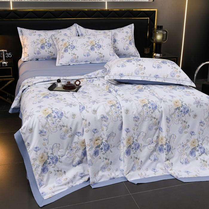 91家纺网 家纺一手货源 找家纺 千嘻汇 2026新款水洗天丝真丝夏被四件套夏凉被空调被 伊莉莎兰