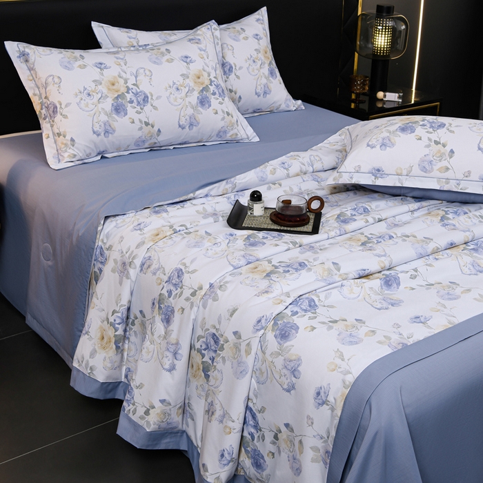 91家纺网 家纺一手货源 找家纺 千嘻汇 2026新款水洗天丝真丝夏被四件套夏凉被空调被 伊莉莎兰