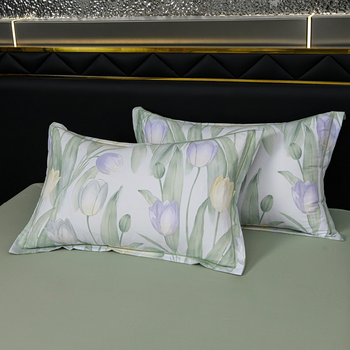 91家纺网 家纺一手货源 找家纺 千嘻汇 2026新款水洗天丝真丝夏被四件套夏凉被空调被 郁金香