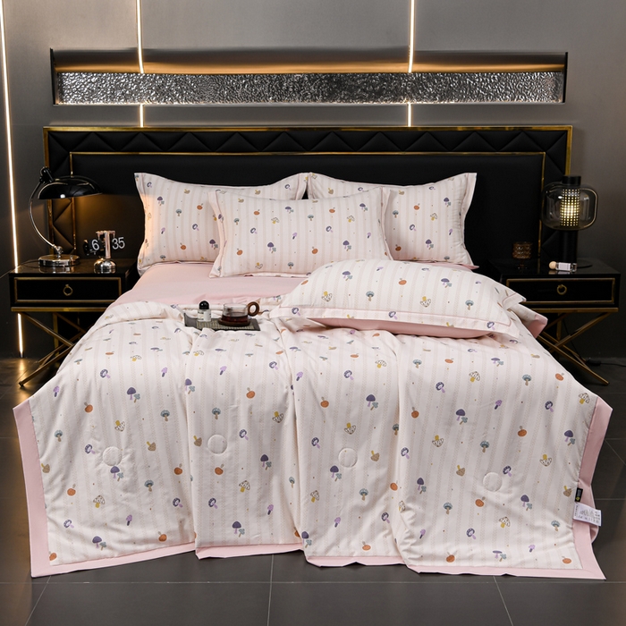 千嘻汇 2026新款水洗天丝真丝夏被四件套夏凉被空调被 云朵菇