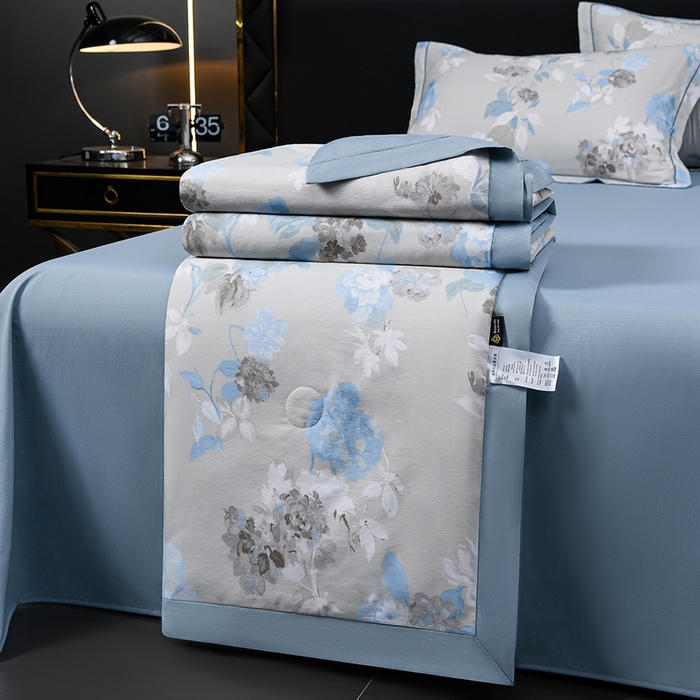 91家纺网 家纺一手货源 找家纺 千嘻汇 2026新款水洗天丝真丝夏被四件套夏凉被空调被 云兮