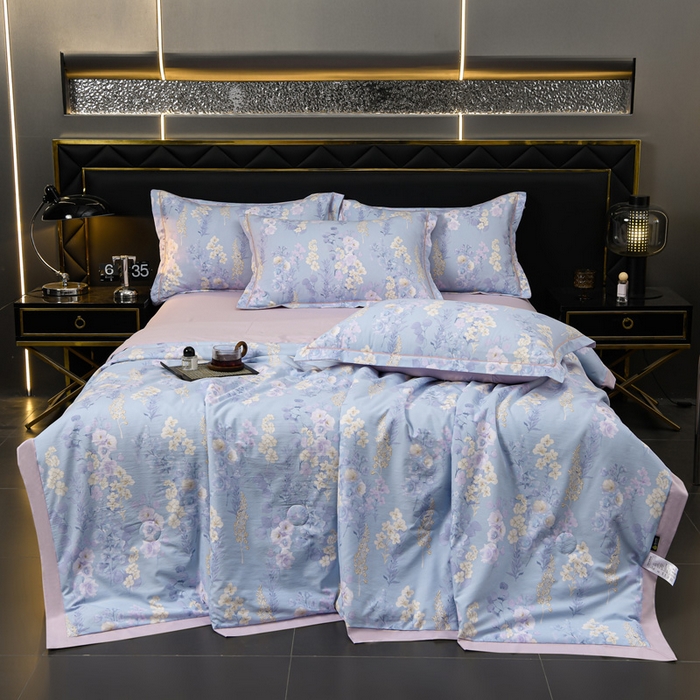 千嘻汇 2026新款水洗天丝真丝夏被四件套夏凉被空调被 紫罗兰