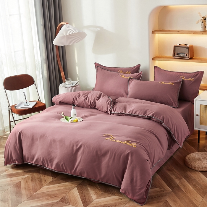 91家纺网 家纺一手货源 找家纺 啊雅家居 2026新款A类水洗棉贝壳边毛巾绣四件套 时尚酱